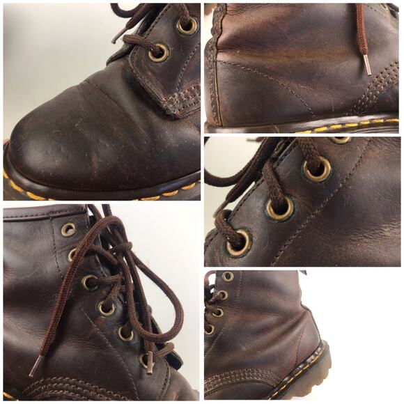 Vintage 90s Doc Dr Martens 1460 Style Leather Made in England Round Logo Boots - Picture 15 of 15
